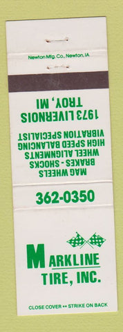 Matchbook Cover - Markline Tire Inc Troy MI