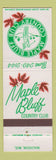 Matchbook Cover - Maple Bluff Country Club Madison WI