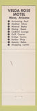 Matchbook Cover - Velda Rose Motor Hotel Country Club Mesa AZ