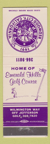 Matchbook Cover - Elks Lodge Golf Emerald Hills Redwood City CA