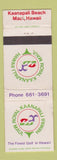 Matchbook Cover - Royal Kaanapali Maui Hawaii  WORN