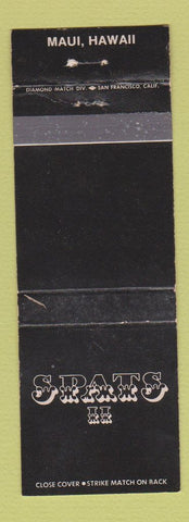 Matchbook Cover - Spats II Maui Hawaii