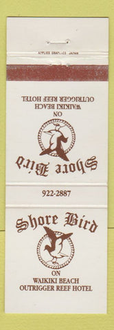 Matchbook Cover - Shore Bird Waikiki Beach Outrigger Reef Hotel Hawaii