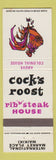 Matchbook Cover - Cock's Roost Rib n Steak House Waikiki Hawaii