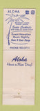 Matchbook Cover - Waikiki Outrigger Hotel Hawaii Blue Dolphin Room