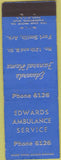 Matchbook Cover - Edwards Ambulance Funeral Home Fort Smith AR WEAR