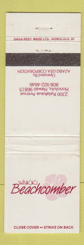 Matchbook Cover - Waikiki Beachcomber Hotel Honolulu Hawaii WEAR