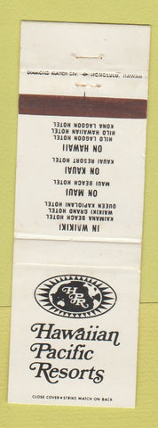 Matchbook Cover - Hawaiian Pacific Resorts Hawaii