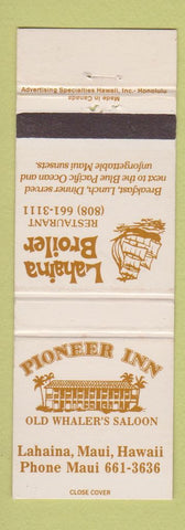 Matchbook Cover - Pioneer Inn Lahaina Broiler Maui Hawaii