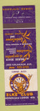 Matchbook Cover - Elks Club Honolulu Hawaii