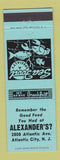 Matchbook Cover - Alexander's Atlantic City NJ