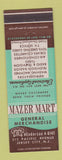 Matchbook Cover - Mazer Mart General Merchandise Jersey City NJ