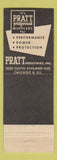 Matchbook Cover - Pratt Mufflers Bobro Products Newark NJ