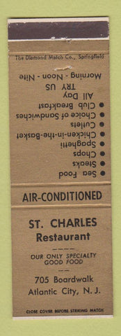 Matchbook Cover - St Charles Restaurant Atlantic City NJ