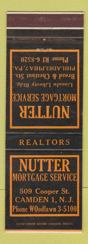 Matchbook Cover - Nutter Mortgage Service Camden NJ