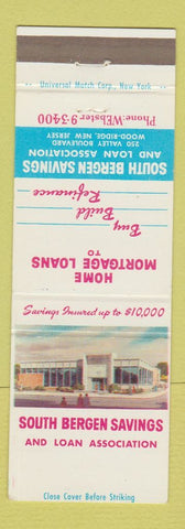 Matchbook Cover - South bErgen Savings and Loan Wood Ridge NJ