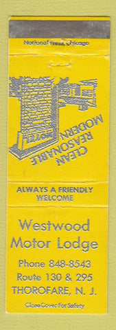 Matchbook Cover - Westwood Motor Lodge Thorofare NJ