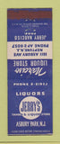 Matchbook Cover - Jerry's Tavern Liquor Store Asbury Park NJ WEAR
