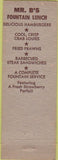 Matchbook Cover - Mr. B's Concord CA