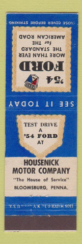 Matchbook Cover - 1954 Ford Housenick Bloomsburg PA