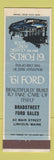 Matchbook Cover - 1961 Ford Bradstreet Lincoln ME