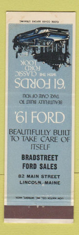 Matchbook Cover - 1961 Ford Bradstreet Lincoln ME