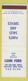 Matchbook Cover - Cann Ford Batavia OH Mercury