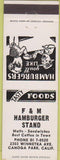 Matchbook Cover - F and H Hamburger Stand Canoga Park CA