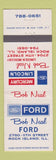 Matchbook Cover - Bob Neal Ford Mercury Lincoln Rock Island IL