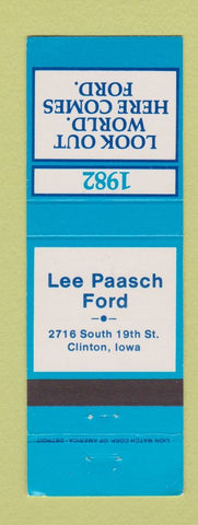 Matchbook Cover - 1982 Ford Lee Paasch Clinton IA