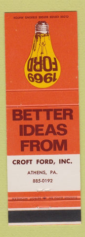 Matchbook Cover - 1969 Ford Croft Athens PA