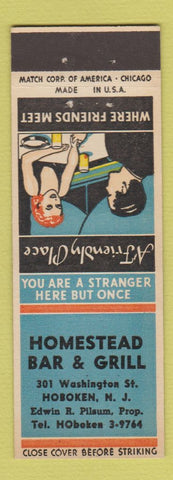 Matchbook Cover - Homestead Bar Grill Hoboken NJ