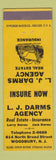 Matchbook Cover - LJ Darms Real Estate Insurance Woodbury NJ