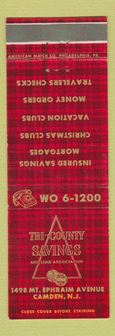 Matchbook Cover - Tri County Savings Camden NJ