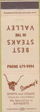 Matchbook Cover - Sammy's Restaurant Chualar CA