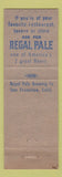 Matchbook Cover - Regal Pale Beer San Francisco CA
