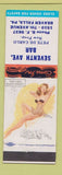 Matchbook Cover - Seventh Ave Bar Beaver Falls PA pinup
