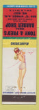 Matchbook Cover - Tony & Fred's Barber Shop Washington DC? Pinup