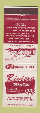 Matchbook Cover - Riviera Motel Strongsville OH