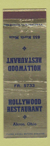 Matchbook Cover - Hollywood Restaurant Akron OH