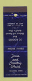 Matchbook Cover - Town and Country Motel Warren OH
