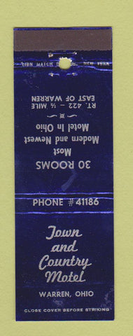 Matchbook Cover - Town and Country Motel Warren OH