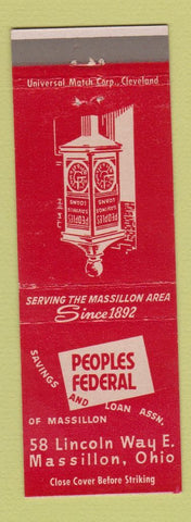 Matchbook Cover - Peoples Federal Savings Loan Massillon OH