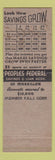 Matchbook Cover - Peoples Federal Savings Loan Massillon OH