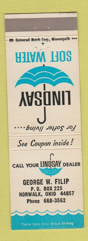 Matchbook Cover - Lindsay Soft Water George Filip Norwalk OH