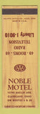 Matchbook Cover - Noble Motel Cleveland OH