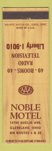 Matchbook Cover - Noble Motel Cleveland OH