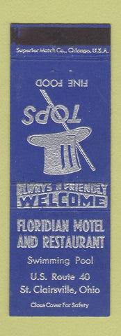 Matchbook Cover - Floridian Motel Restaurant St Clairsville OH