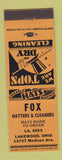 Matchbook Cover - Fox Hatters Cleaners Lakewood OH