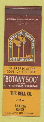 Matchbook Cover - Botany 500 Men's Clothes Bell Elyria OH